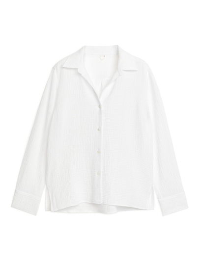 Crinkle Cotton Shirt - White