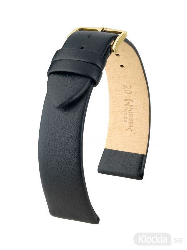 Klockarmband Hirsch Toronto 12mm Small Svart/Guld 03702350-1-12