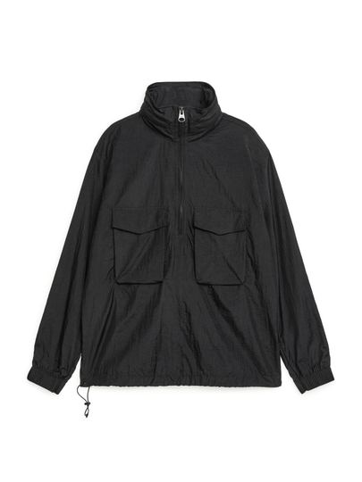 Anorak Windbreaker Jacket - Black