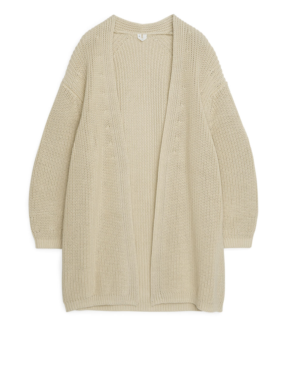 Balloon-Sleeve Cardigan - Beige