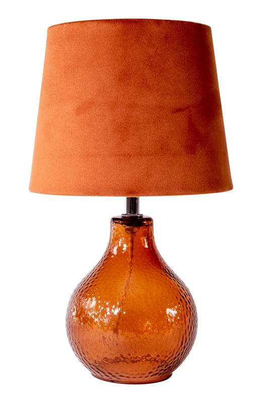 Bordslampa Julia glas/sammet 31 cm Rost