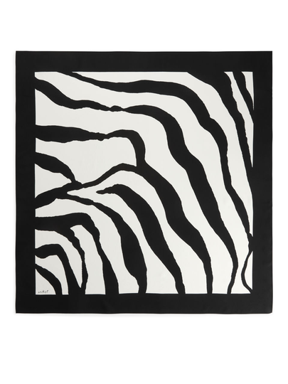 Printed Silk Scarf - Black