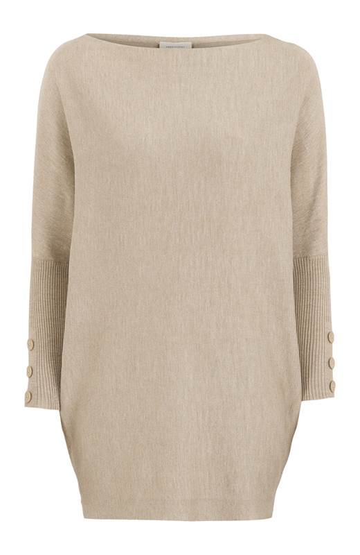 Freequent Lång tröja Sally Beige Melange