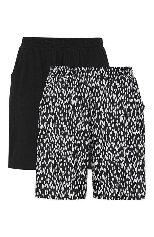 Cellbes Mönstrade shorts med fickor 2-Pack Svart Vit