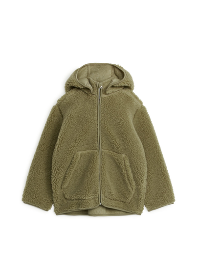 Hooded Pile Jacket - Green