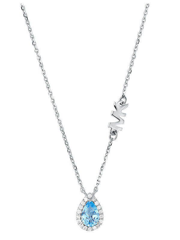 Michael Kors Halsband - Silver/Blå MKC1453A8040
