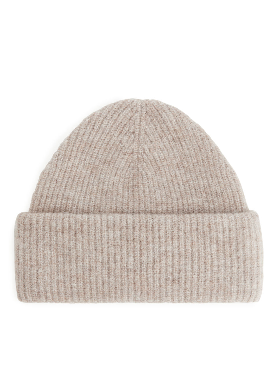 Fold-Up Alpaca Merino Beanie - Beige