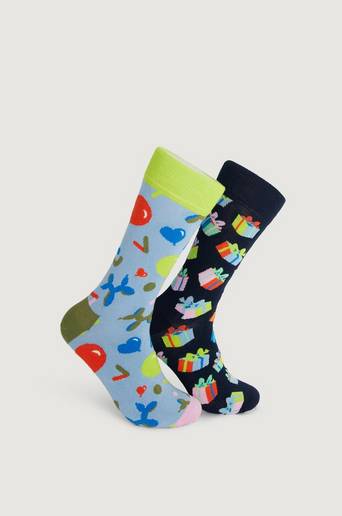 Happy Socks 2-Pack Strumpor Happy Birthday Socks Gift Set Multi