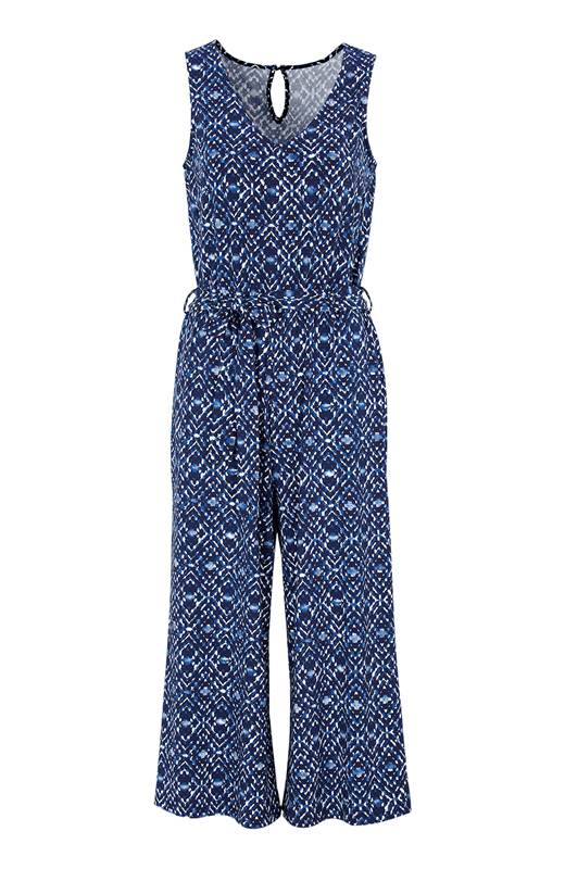 Cellbes Jumpsuit i trikå Blå Mönstrad