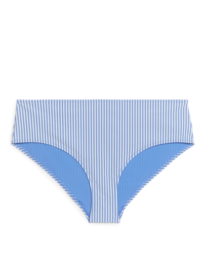 Seersucker Bikini Hipsters - Blue