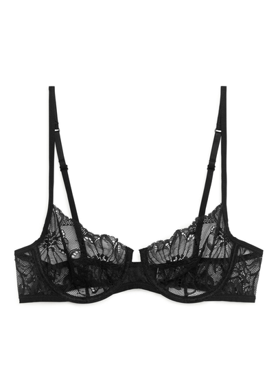 Lace Wire Bra - Black