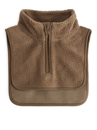 Half-Zip Pile Bib - Beige