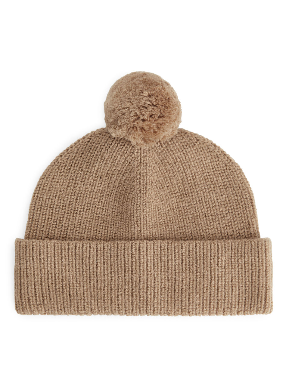 Pompom Alpaca Beanie - Beige