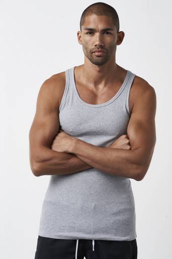 Bread & Boxers Linne Tank Ribbed Grå