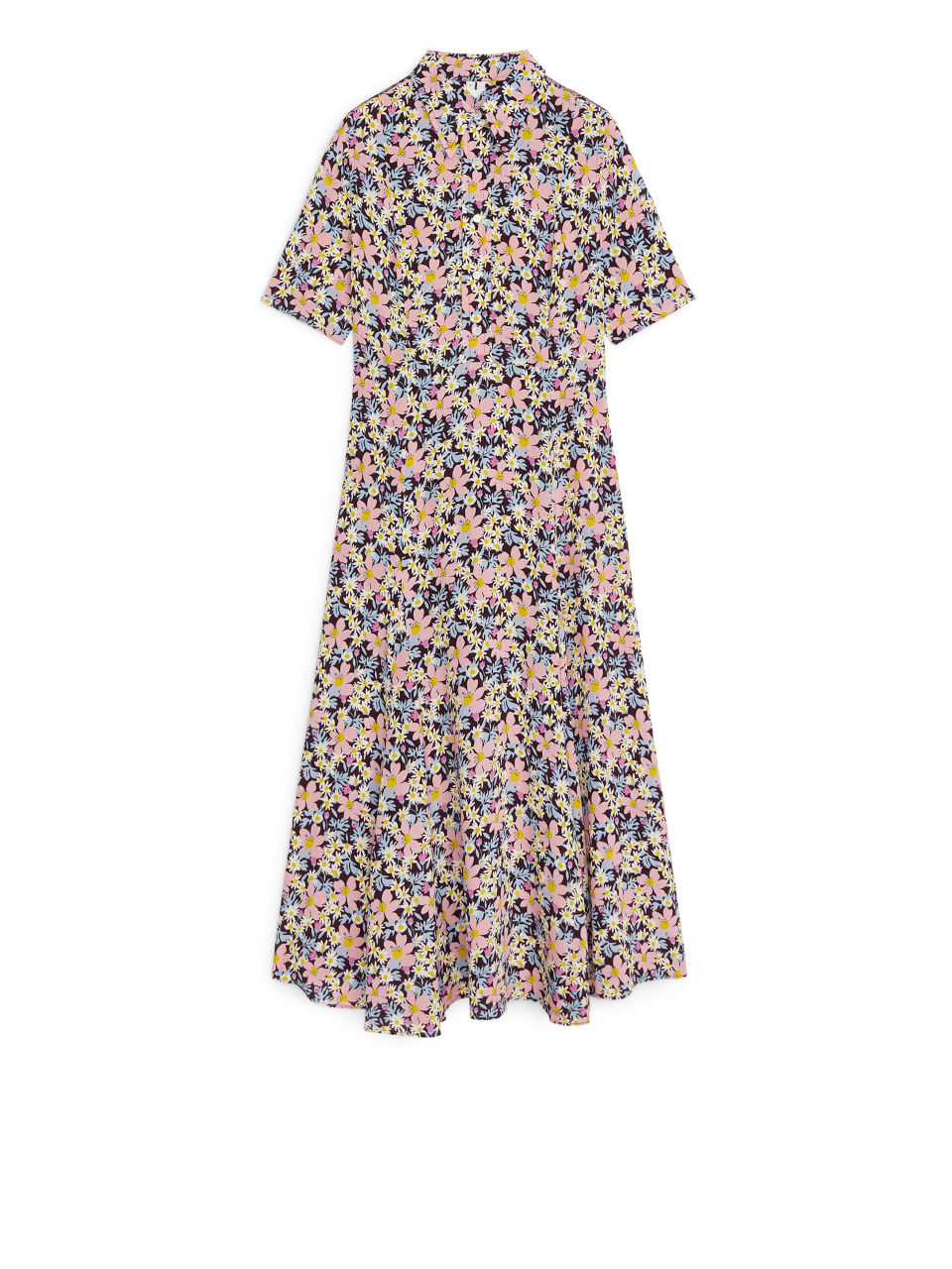 Floral Crêpe Dress - Brown