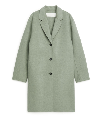 Double-Face Wool Coat - Green