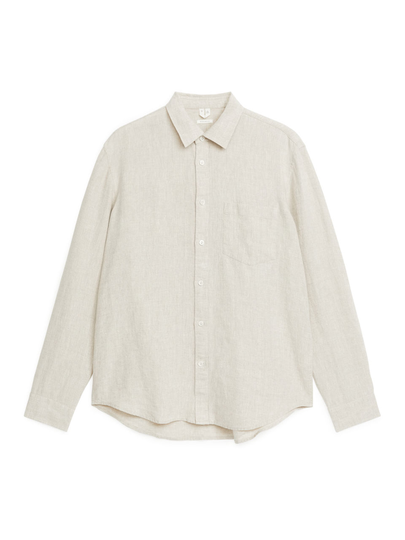 Regular-Fit Linen Shirt - Beige