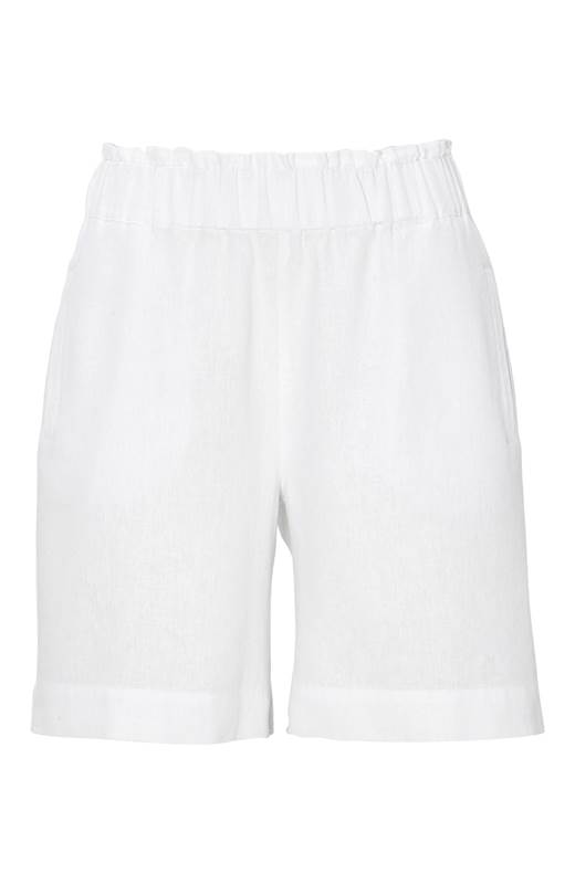 Cellbes Shorts i linnemix med resårmidja Vit