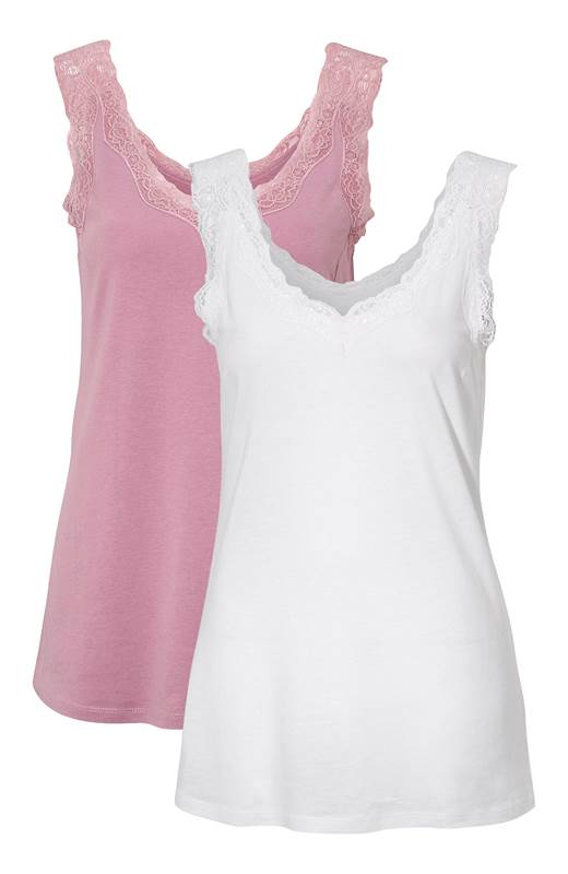 Cellbes Linne 2-Pack Gammalrosa Vit