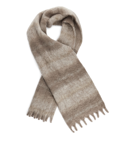 Mohair and Wool Scarf - Beige