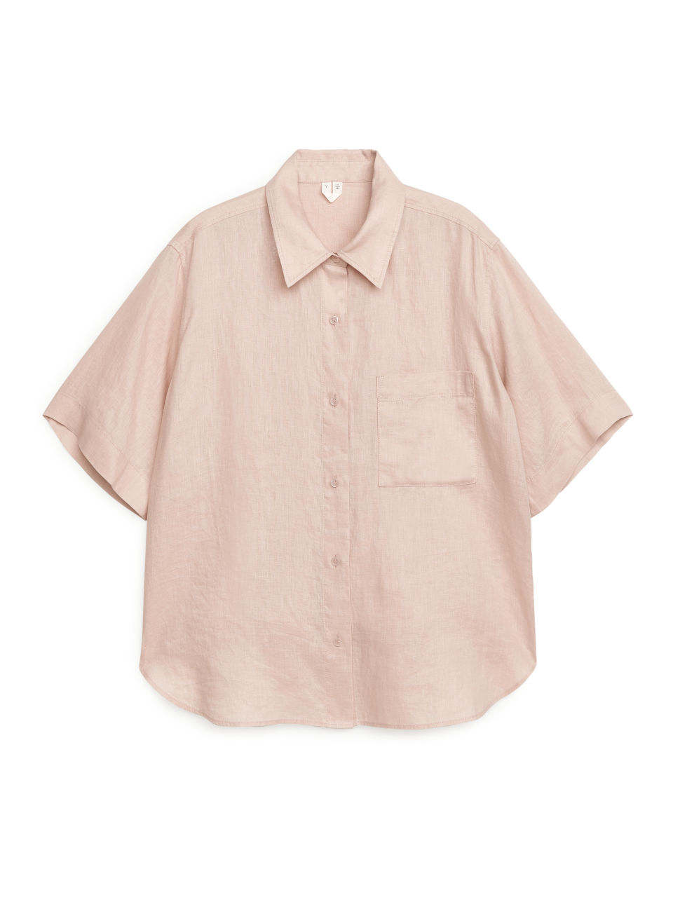 Short-Sleeved Linen Shirt - Orange