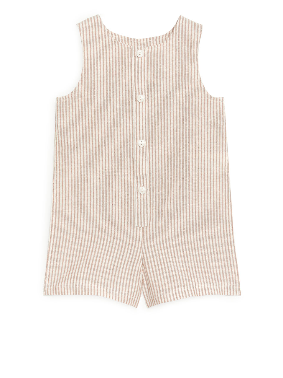 Short Linen Blend Dungaree - Orange