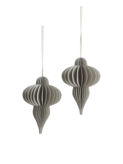 Honeycomb Ornaments 9 cm - Grey