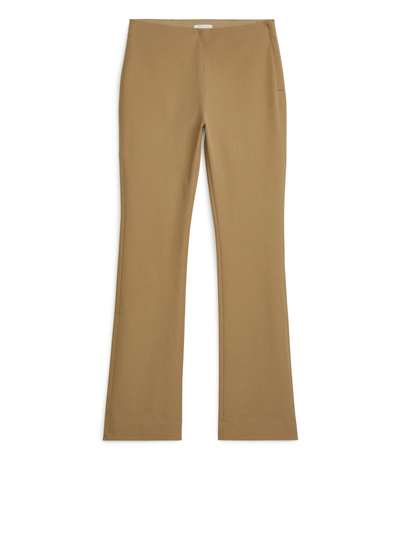Cotton Stretch Trousers - Beige
