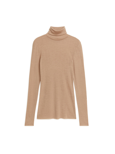 ARKET and Pia Wallén Wool Roll-Neck - Beige