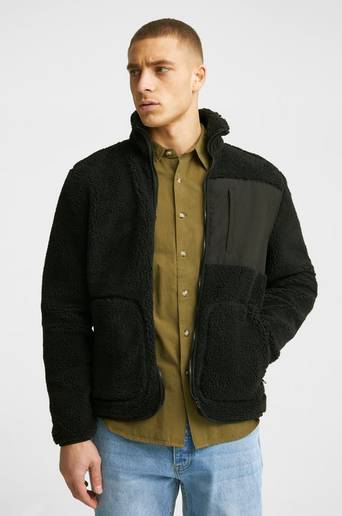 Studio Total Contrast Pile Jacket Svart
