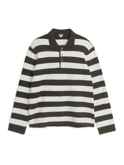 Knitted Polo Shirt - Grey