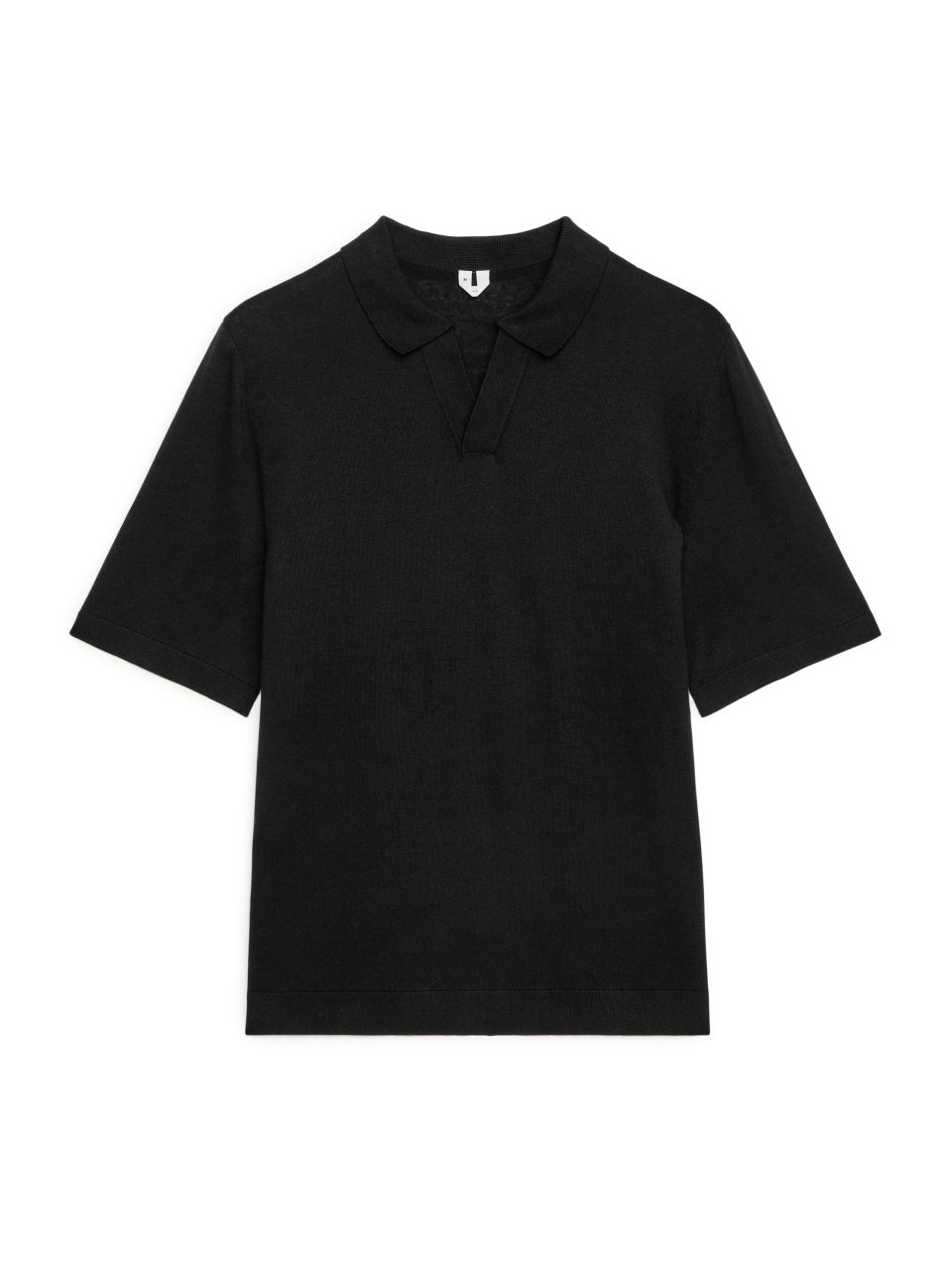 Cotton Linen Polo Shirt - Black