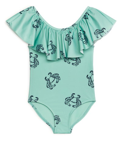Frill Swimsuit - Turquoise