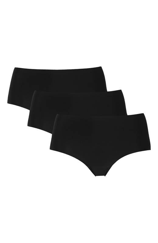 Cellbes Sömlös trosa normal midja 3-Pack Svart