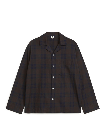 Flannel Pyjama Shirt - Brown