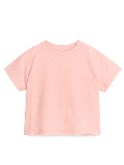 Linen Blend T-Shirt - Orange