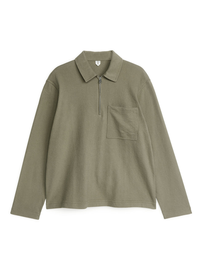 Bouclé Half Zip - Green