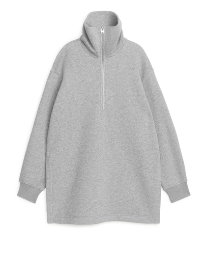 Relaxed Half Zip Sweatshirt - Grey
