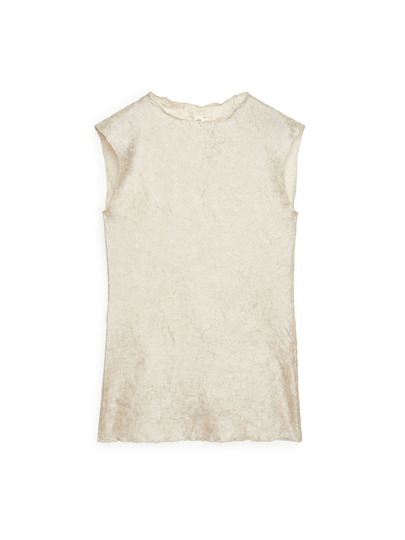 Sleeveless Crinkle Top - Beige
