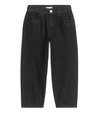 Pull-On Denim Trousers - Grey