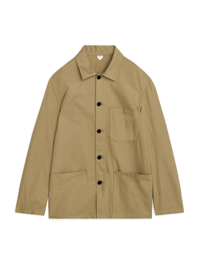 Workwear Cotton Overshirt - Beige