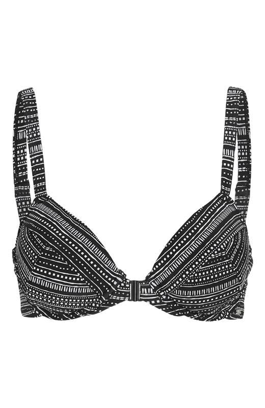 Cellbes Framknäppt bikini-bh med bygel Svart Vit