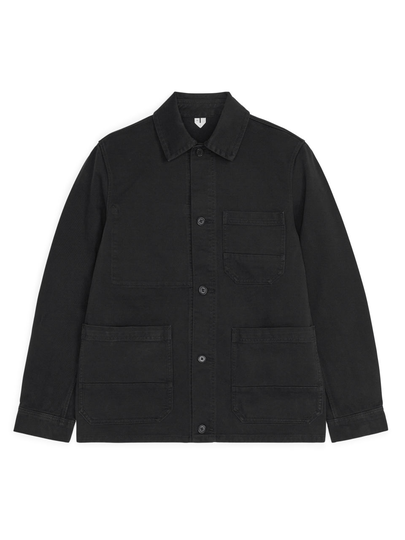 Overdyed Twill Overshirt - Black