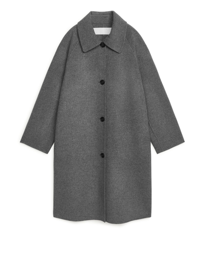 Oversized Double-Face Wool Coat - Grey