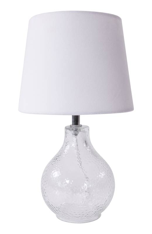 Bordslampa Julia glas/sammet 31 cm Vit