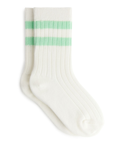 Rib Knit Socks Set of 2 - Green