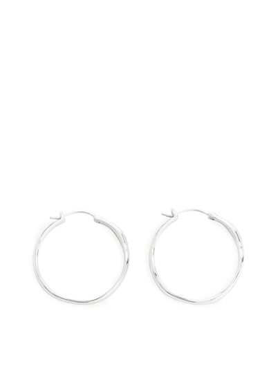 Irregular Silver-Plated Hoop Earrings - Silver
