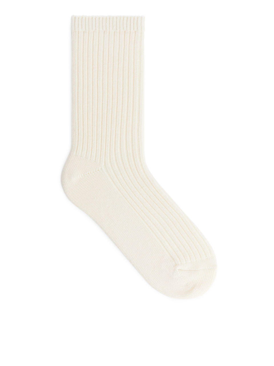 Chunky Cotton Rib Socks - White