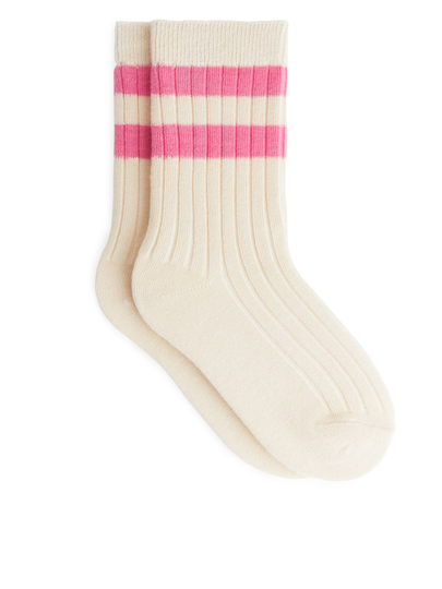 Rib Knit Socks - Pink