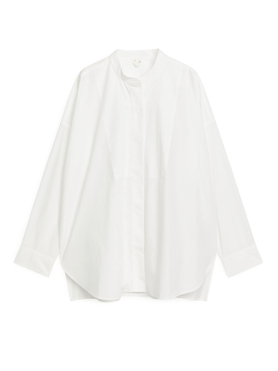 Poplin Bib Shirt - White
